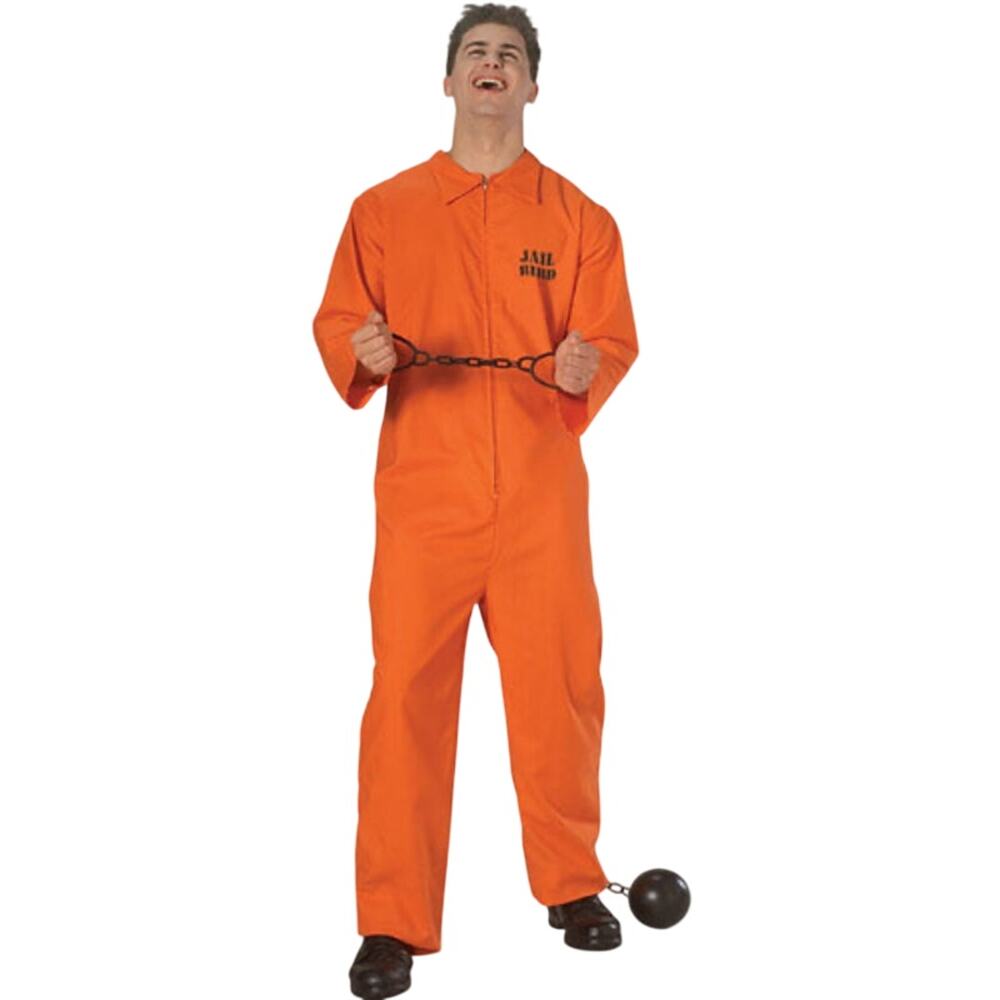 Jail Bird Orange Jumpsuit Adult standard size Halloween prisoner Costume